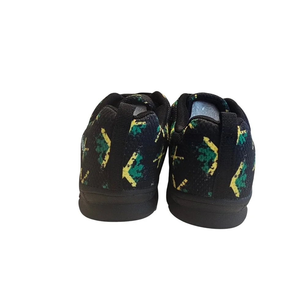 One Love Jamaica Flag Pattern Sneakers Black Green‎ Yellow EU 42 Low Top Shoes